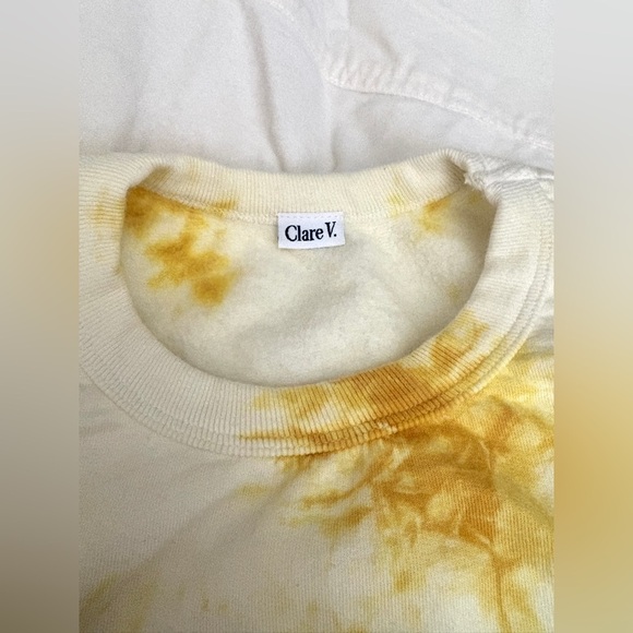 Clare V Yellow Tie-Dye Ruffle Sweatshirt - Picture 4 of 11